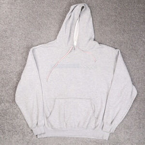 VTG Y2K Adidas Spellout XL Gray Long Sleeve Drawstring Pockets Hoodie